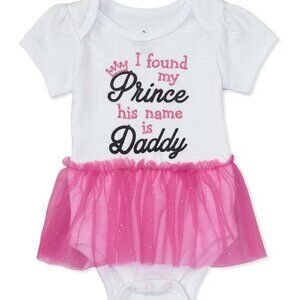 Baby Girl Tutu Onesie Newborn Daddy My Prince NWT